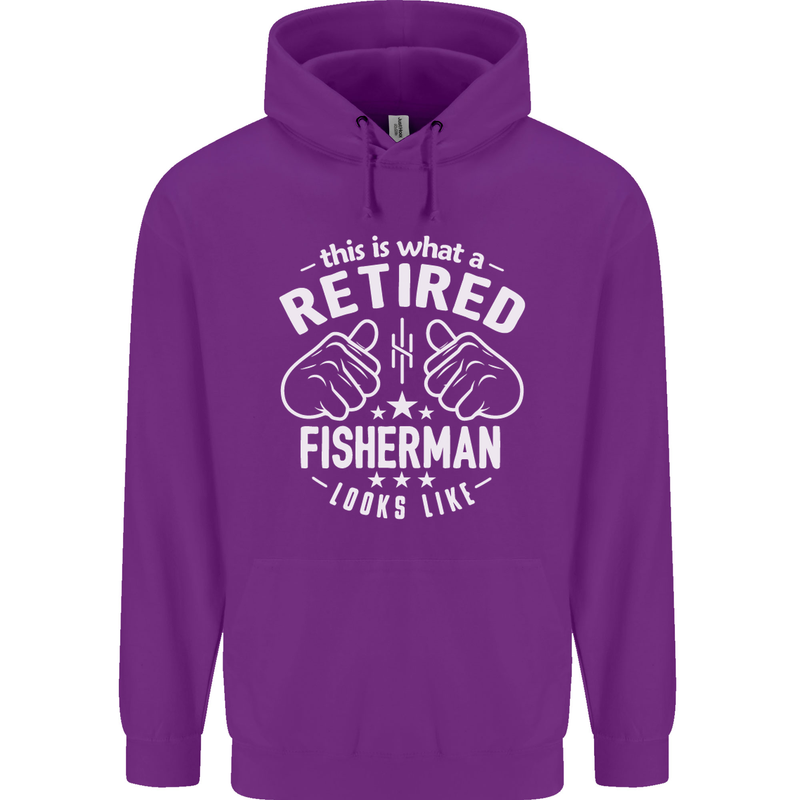 This Is What a Retired Fisherman Looks Like Mens 80% Cotton Hoodie Purple