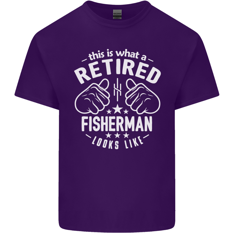 This Is What a Retired Fisherman Looks Like Mens Cotton T-Shirt Tee Top Purple