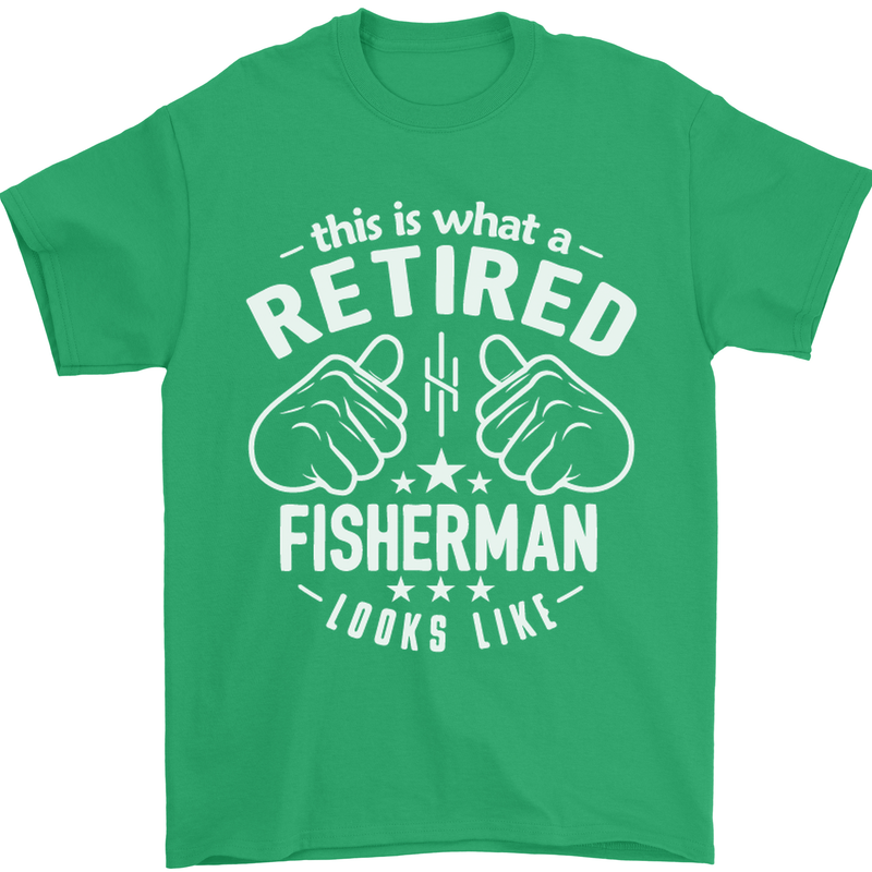 This Is What a Retired Fisherman Looks Like Mens T-Shirt Cotton Gildan Irish Green