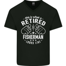 This Is What a Retired Fisherman Looks Like Mens V-Neck Cotton T-Shirt Black