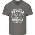 This Is What a Retired Fisherman Looks Like Mens V-Neck Cotton T-Shirt Charcoal