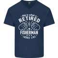 This Is What a Retired Fisherman Looks Like Mens V-Neck Cotton T-Shirt Navy Blue