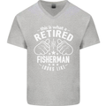 This Is What a Retired Fisherman Looks Like Mens V-Neck Cotton T-Shirt Sports Grey