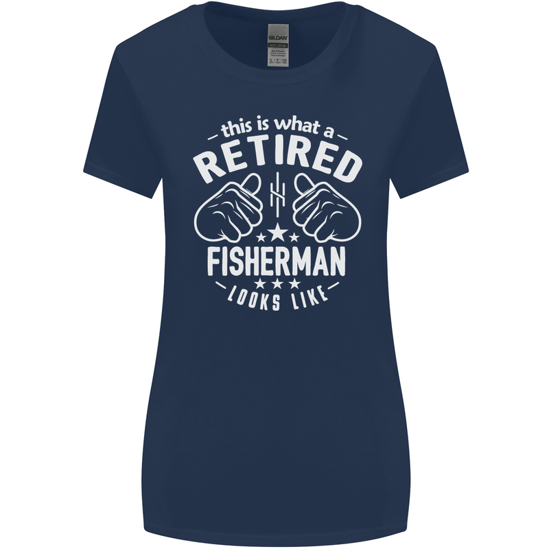 This Is What a Retired Fisherman Looks Like Womens Wider Cut T-Shirt Navy Blue