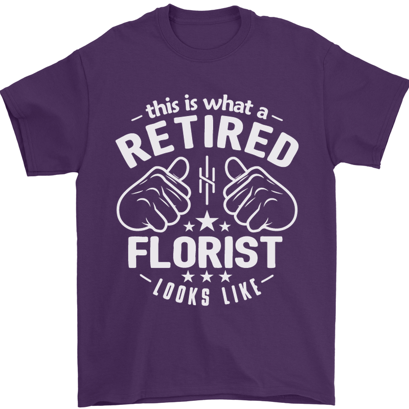This Is What a Retired Florist Looks Like Mens T-Shirt Cotton Gildan Purple