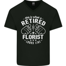 This Is What a Retired Florist Looks Like Mens V-Neck Cotton T-Shirt Black