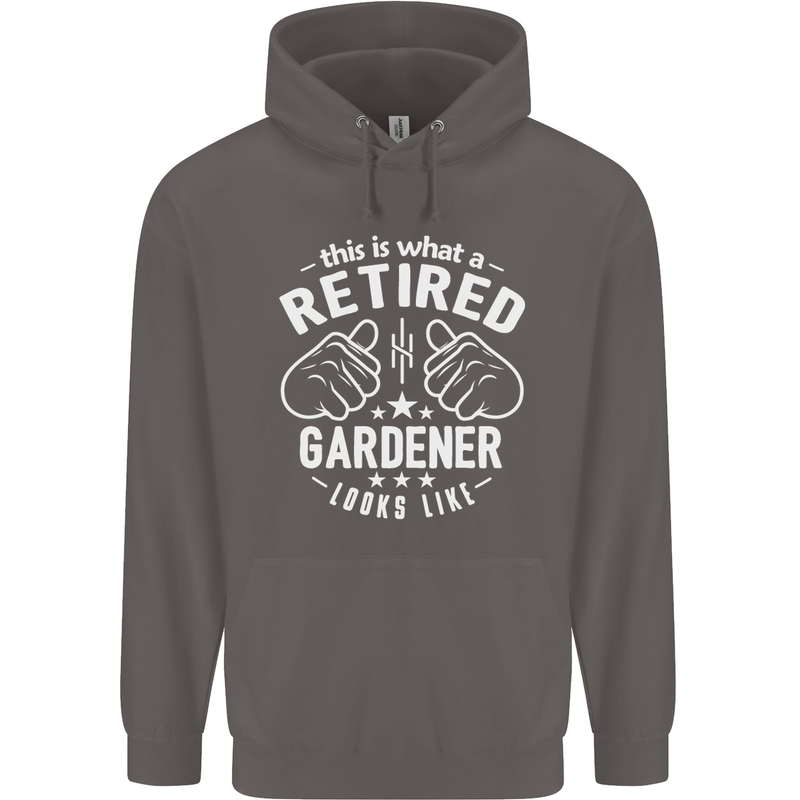 This Is What a Retired Gardener Looks Like Mens 80% Cotton Hoodie Charcoal