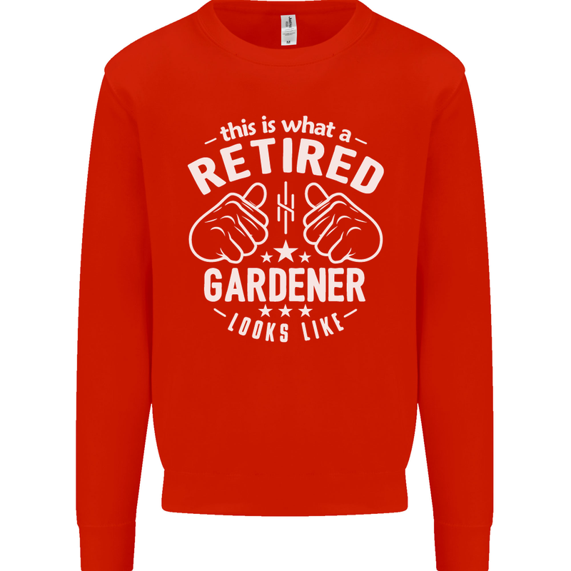 This Is What a Retired Gardener Looks Like Mens Sweatshirt Jumper Bright Red