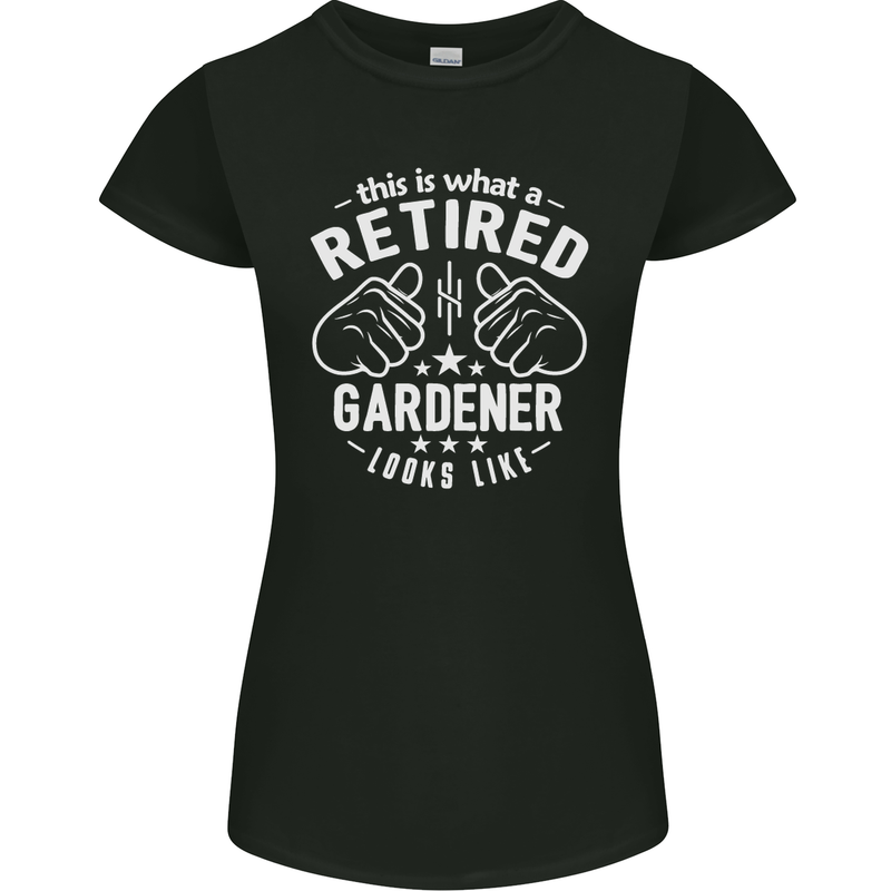 This Is What a Retired Gardener Looks Like Womens Petite Cut T-Shirt Black