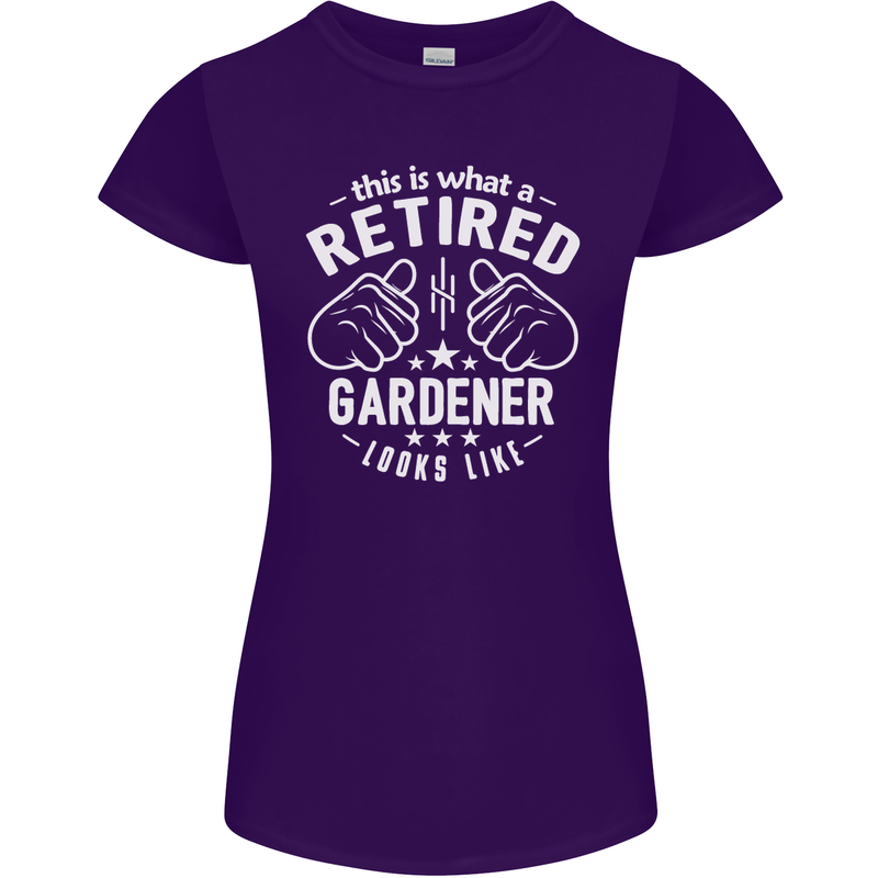 This Is What a Retired Gardener Looks Like Womens Petite Cut T-Shirt Purple