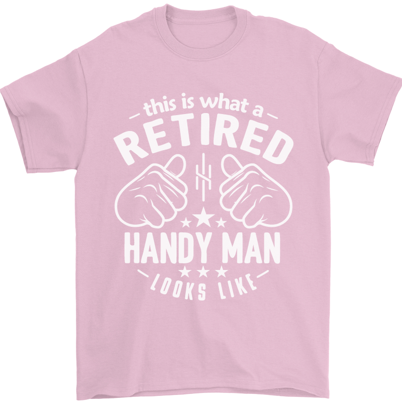 This Is What a Retired Handy Man Looks Like Mens T-Shirt Cotton Gildan Light Pink