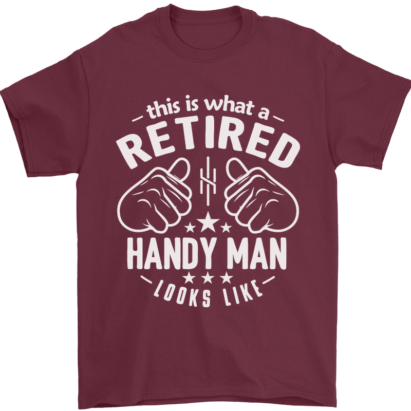 This Is What a Retired Handy Man Looks Like Mens T-Shirt Cotton Gildan Maroon