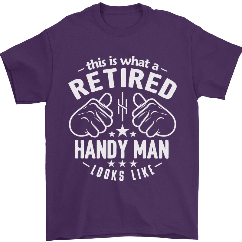 This Is What a Retired Handy Man Looks Like Mens T-Shirt Cotton Gildan Purple