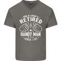 This Is What a Retired Handy Man Looks Like Mens V-Neck Cotton T-Shirt Charcoal
