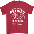 This Is What a Retired Janitor Looks Like Mens T-Shirt Cotton Gildan Red