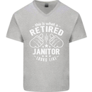 This Is What a Retired Janitor Looks Like Mens V-Neck Cotton T-Shirt Sports Grey