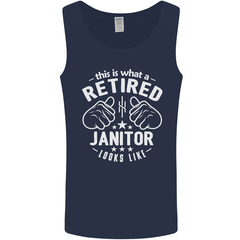 This Is What a Retired Janitor Looks Like Mens Vest Tank Top Navy Blue