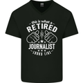 This Is What a Retired Journalist Looks Like Mens V-Neck Cotton T-Shirt Black