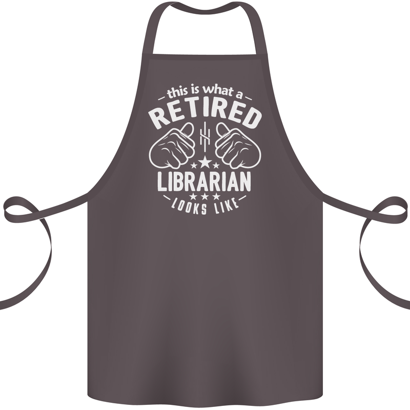 This Is What a Retired Librarian Looks Like Cotton Apron 100% Organic Dark Grey
