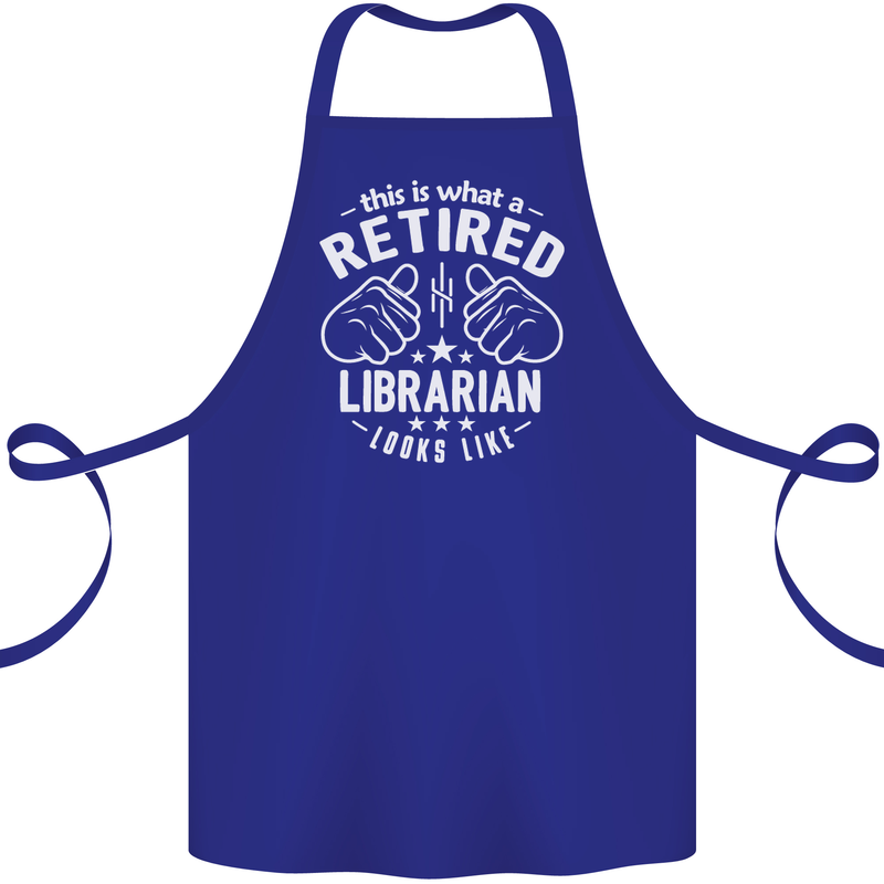 This Is What a Retired Librarian Looks Like Cotton Apron 100% Organic Royal Blue