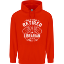 This Is What a Retired Librarian Looks Like Mens 80% Cotton Hoodie Bright Red