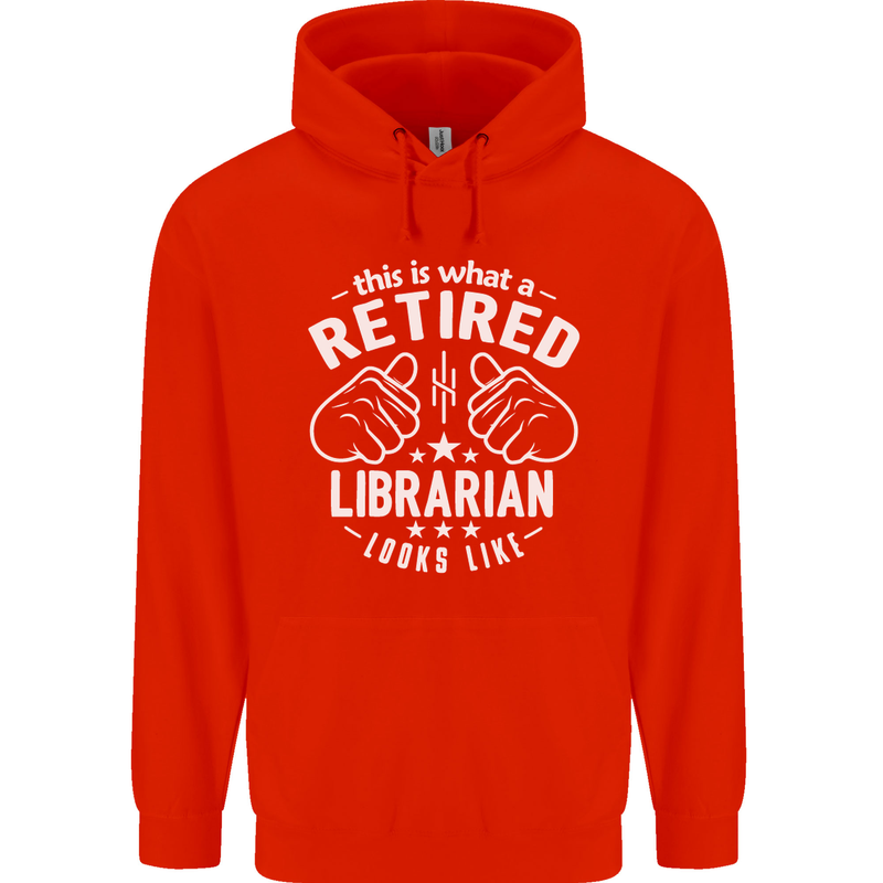 This Is What a Retired Librarian Looks Like Mens 80% Cotton Hoodie Bright Red