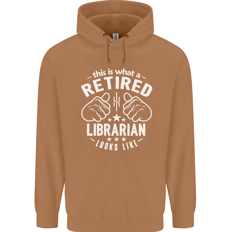 This Is What a Retired Librarian Looks Like Mens 80% Cotton Hoodie Caramel Latte