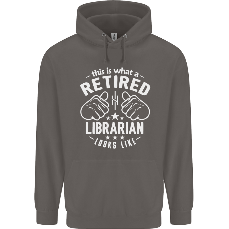This Is What a Retired Librarian Looks Like Mens 80% Cotton Hoodie Charcoal