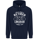 This Is What a Retired Librarian Looks Like Mens 80% Cotton Hoodie Navy Blue