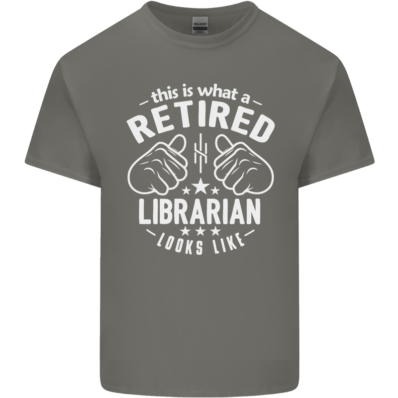 This Is What a Retired Librarian Looks Like Mens Cotton T-Shirt Tee Top Charcoal