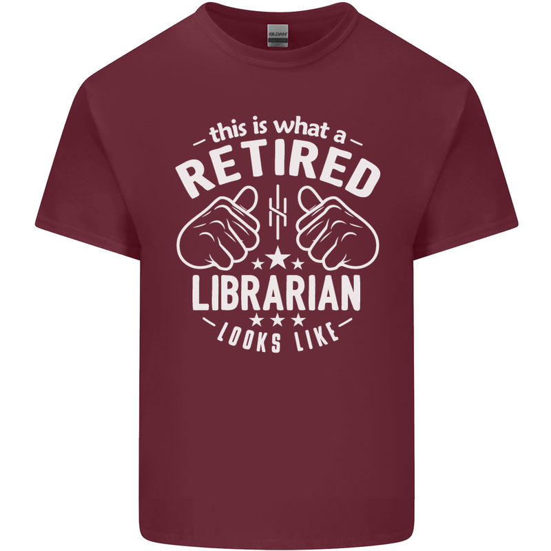 This Is What a Retired Librarian Looks Like Mens Cotton T-Shirt Tee Top Maroon