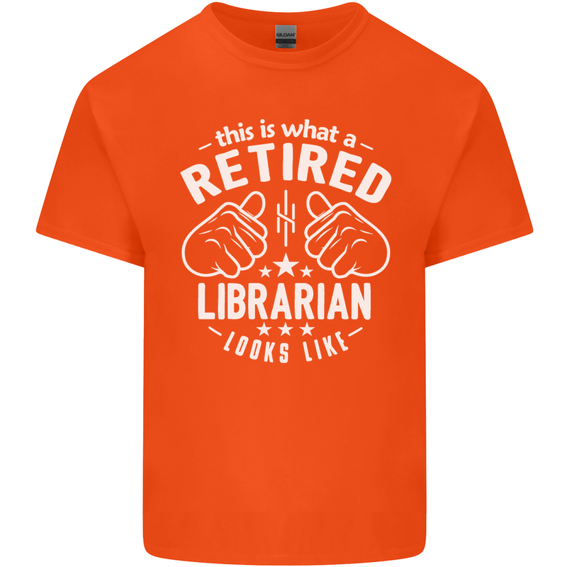 This Is What a Retired Librarian Looks Like Mens Cotton T-Shirt Tee Top Orange