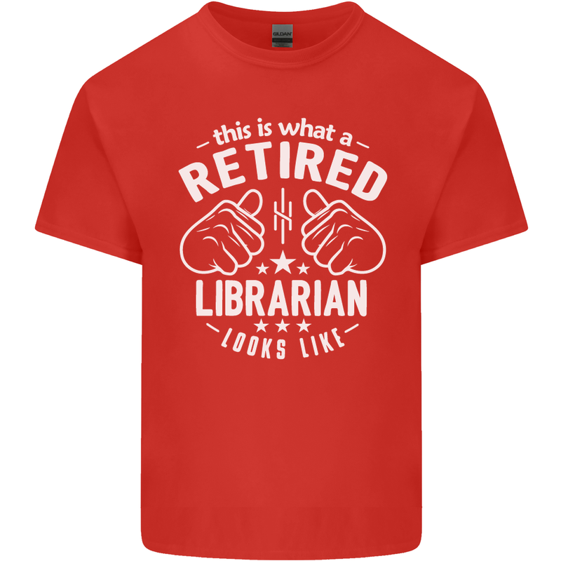 This Is What a Retired Librarian Looks Like Mens Cotton T-Shirt Tee Top Red