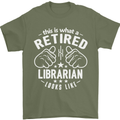 This Is What a Retired Librarian Looks Like Mens T-Shirt Cotton Gildan Military Green