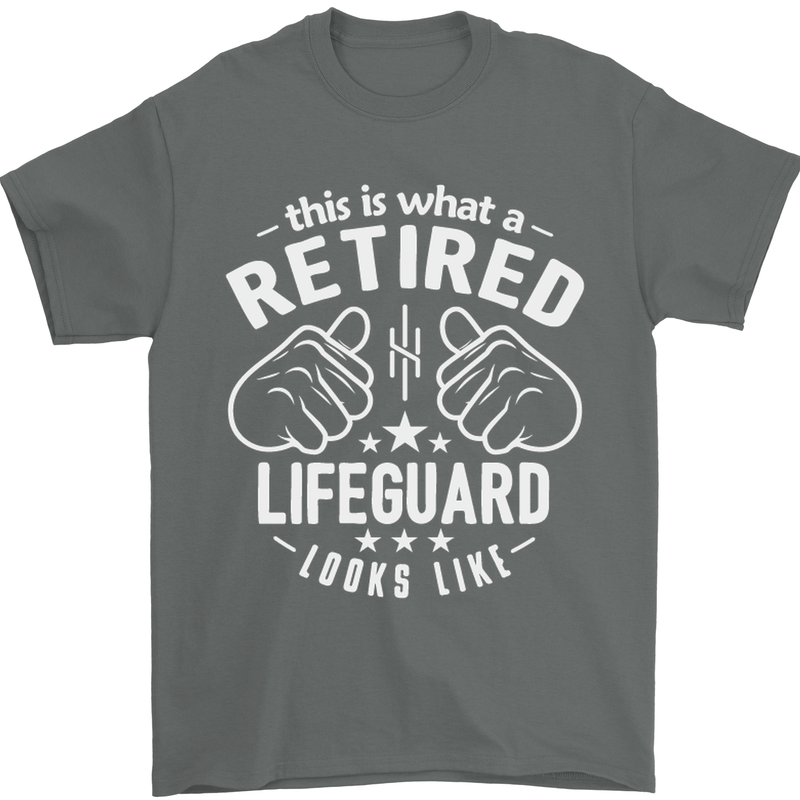This Is What a Retired Lifeguard Looks Like Mens T-Shirt Cotton Gildan Charcoal