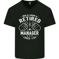 This Is What a Retired Manager Looks Like Mens V-Neck Cotton T-Shirt Black