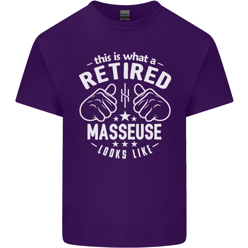 This Is What a Retired Masseuse Looks Like Mens Cotton T-Shirt Tee Top Purple