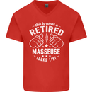This Is What a Retired Masseuse Looks Like Mens V-Neck Cotton T-Shirt Red