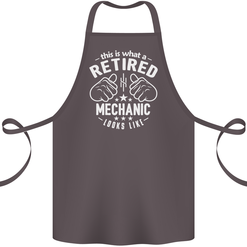 This Is What a Retired Mechanic Looks Like Cotton Apron 100% Organic Dark Grey