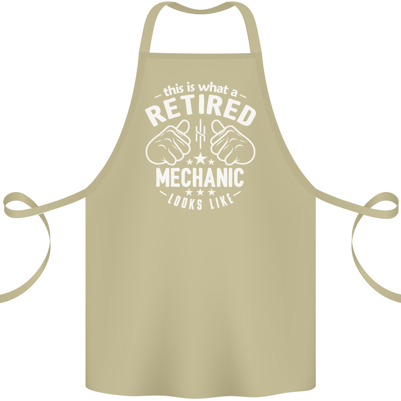 This Is What a Retired Mechanic Looks Like Cotton Apron 100% Organic Khaki