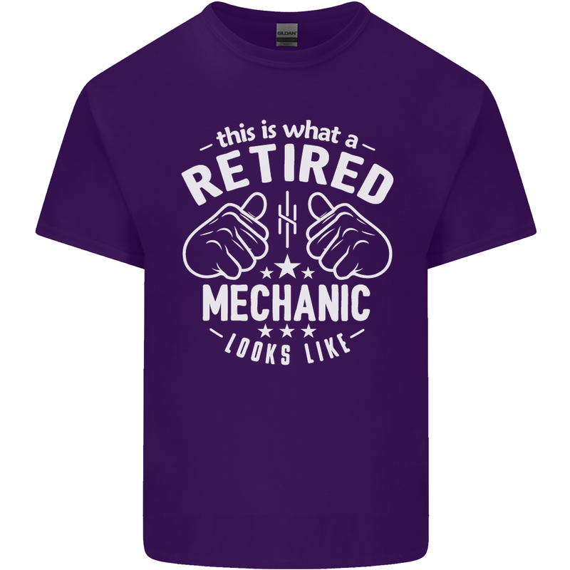 This Is What a Retired Mechanic Looks Like Mens Cotton T-Shirt Tee Top Purple