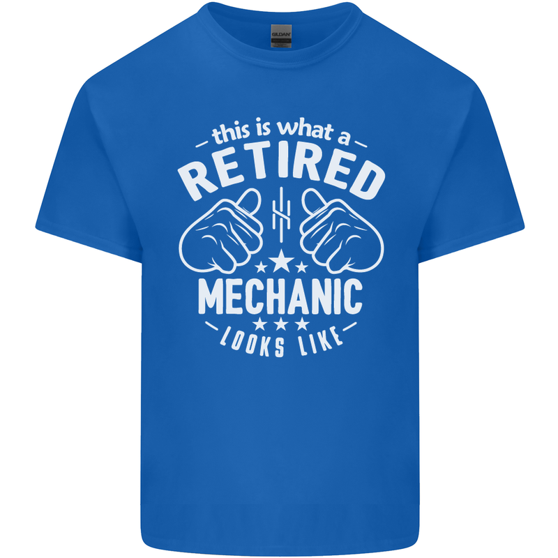 This Is What a Retired Mechanic Looks Like Mens Cotton T-Shirt Tee Top Royal Blue