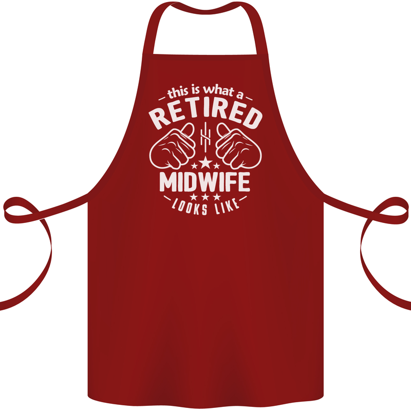 This Is What a Retired Midwife Looks Like Cotton Apron 100% Organic Maroon