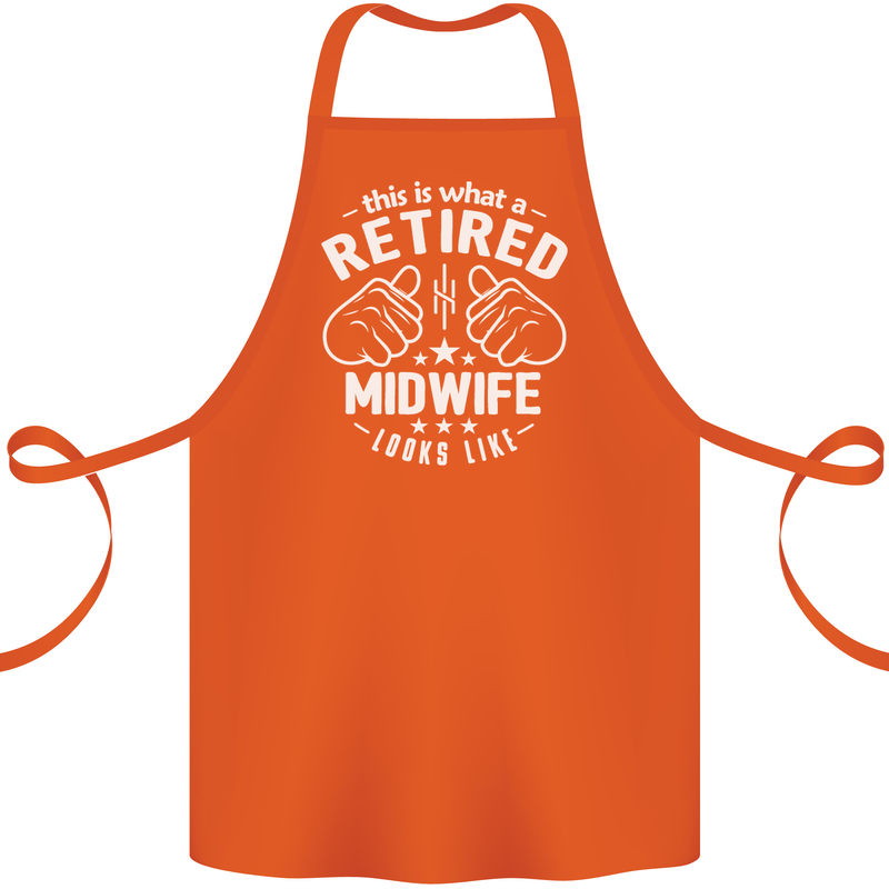 This Is What a Retired Midwife Looks Like Cotton Apron 100% Organic Orange