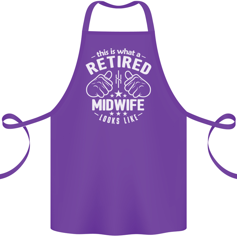 This Is What a Retired Midwife Looks Like Cotton Apron 100% Organic Purple