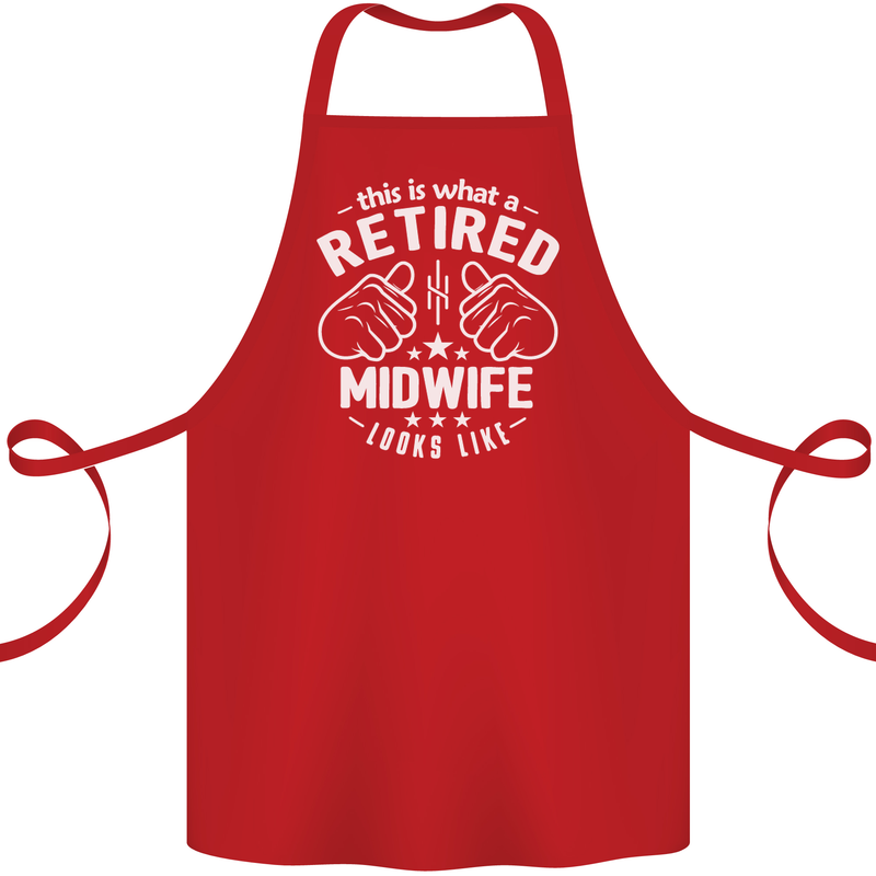 This Is What a Retired Midwife Looks Like Cotton Apron 100% Organic Red
