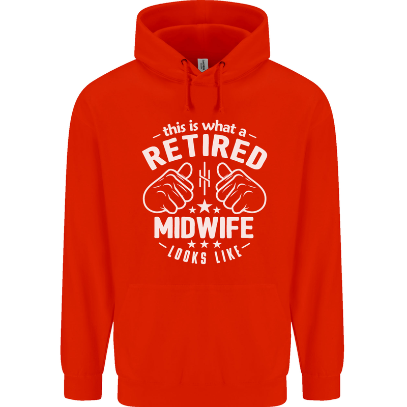 This Is What a Retired Midwife Looks Like Mens 80% Cotton Hoodie Bright Red