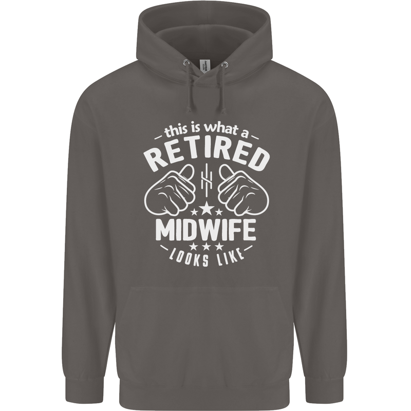 This Is What a Retired Midwife Looks Like Mens 80% Cotton Hoodie Charcoal