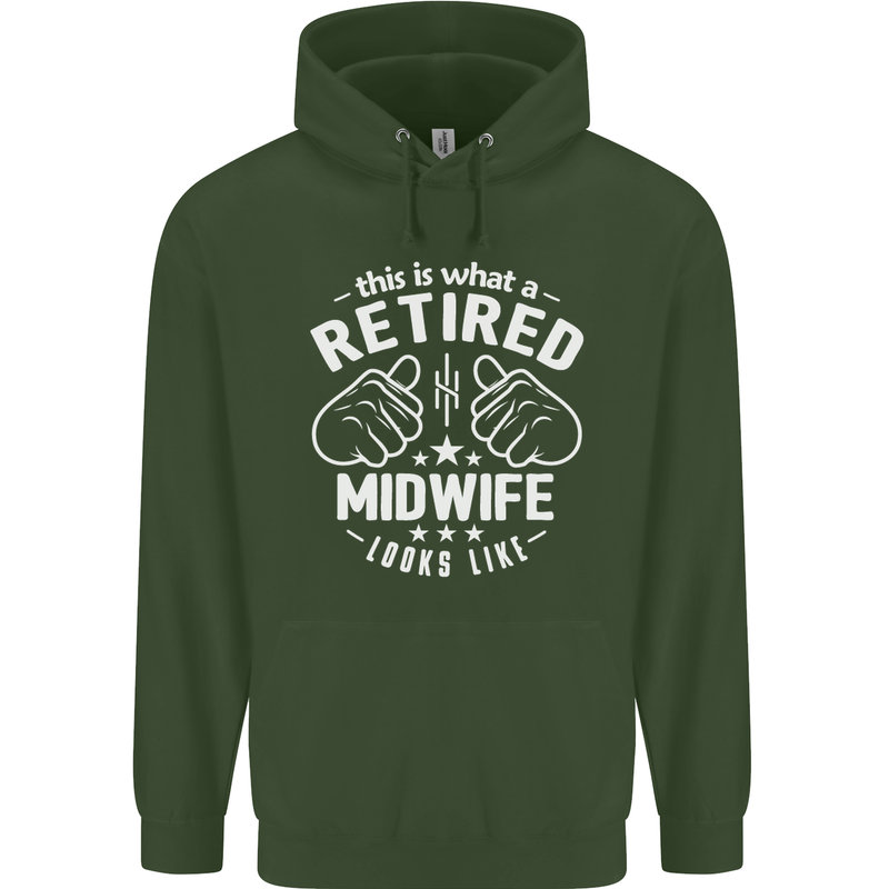 This Is What a Retired Midwife Looks Like Mens 80% Cotton Hoodie Forest Green