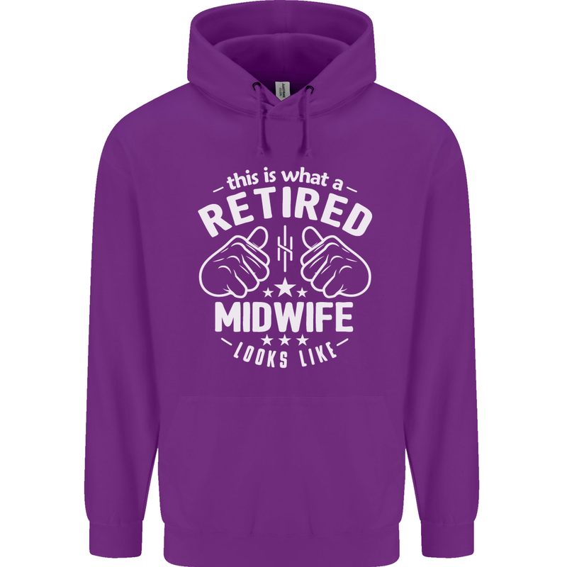 This Is What a Retired Midwife Looks Like Mens 80% Cotton Hoodie Purple